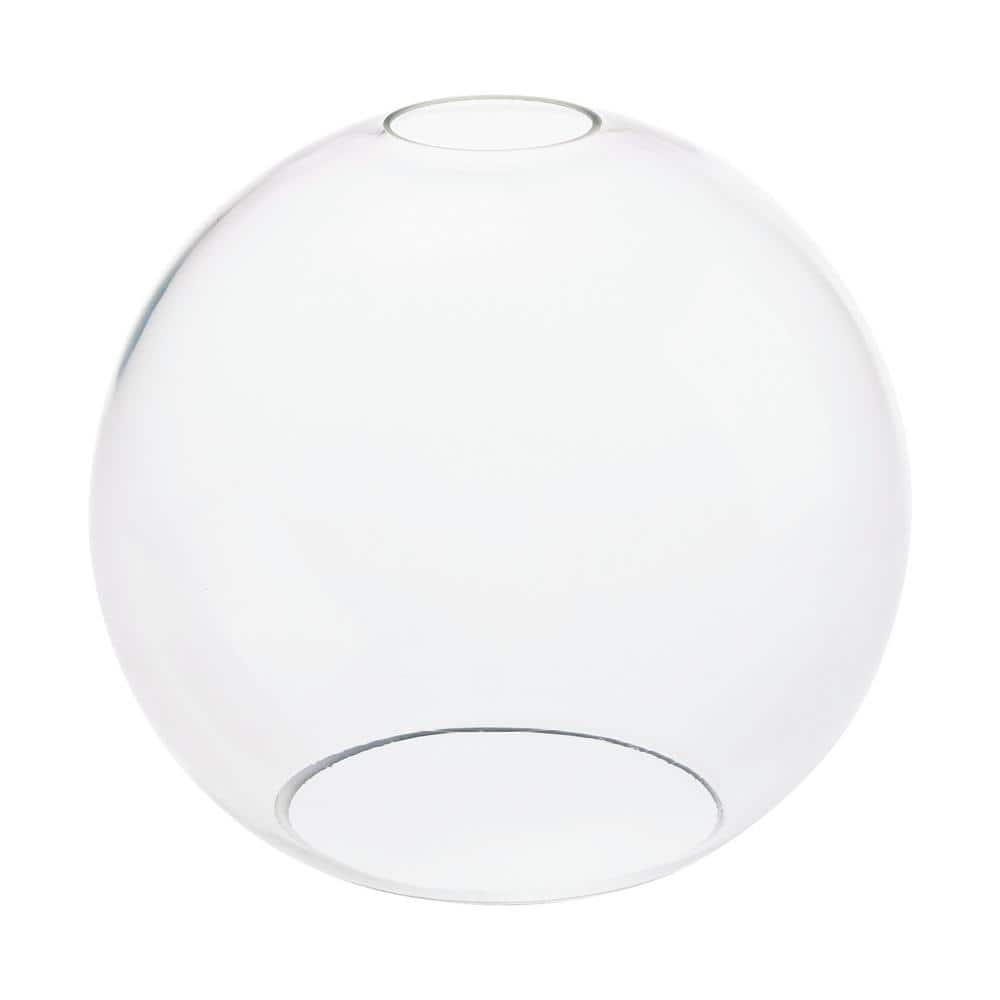 PRIVATE BRAND UNBRANDED 6.95 in. Clear Glass Globe Shaped Replacement Pendant Shade with 2.25 in. Lip Fitter (2)
