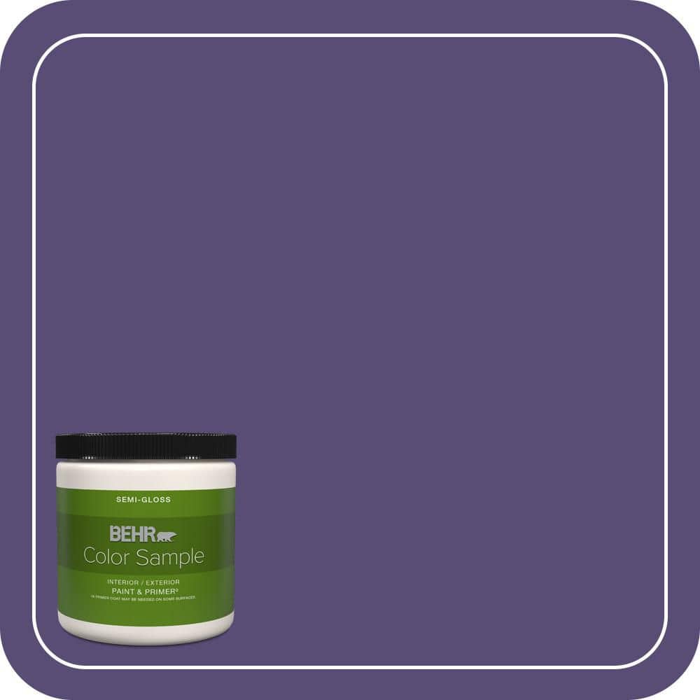 BEHR PREMIUM PLUS 8 oz. #MQ5-42 Perpetual Purple Semi-Gloss Interior/Exterior Paint & Primer Color Sample (1)