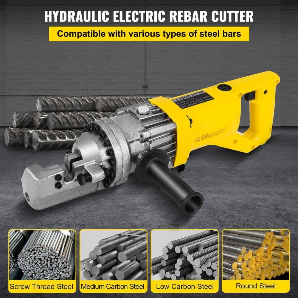 xinyoec 900-Watt Yellow Portable Electric Rebar Cutter with Stainless Box for Cutting 3/20 in. to 5/8 in. Rebar within 3 Seconds (2)