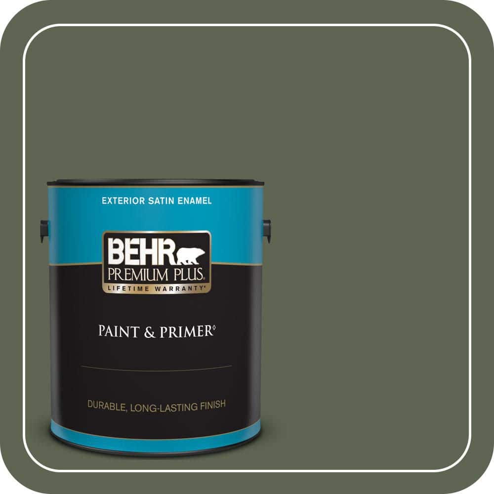 BEHR PREMIUM PLUS 1 gal. #N390-7 Cypress Vine Satin Enamel Exterior Paint & Primer