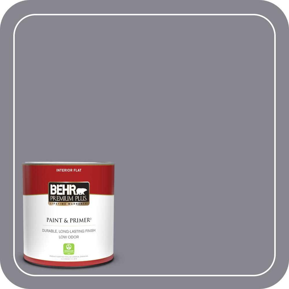 BEHR PREMIUM PLUS 1 qt. #MQ5-03 Old Amethyst Flat Low Odor Interior Paint & Primer