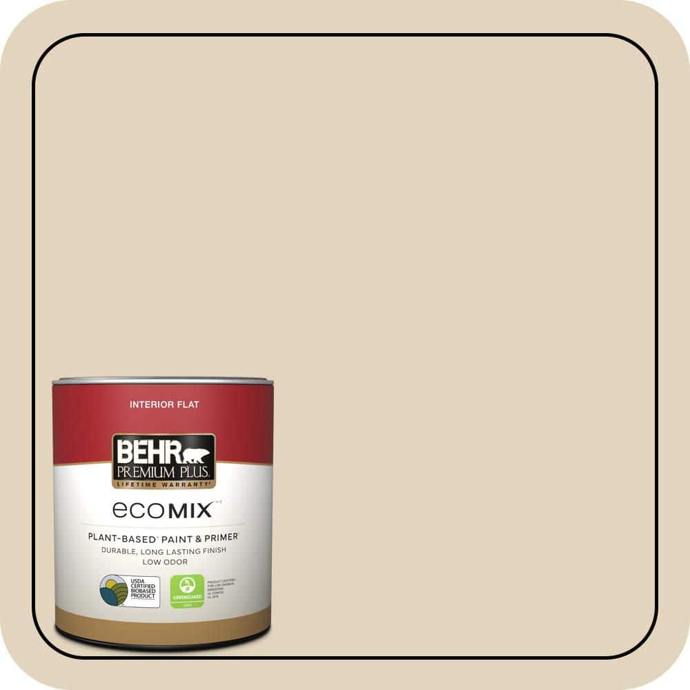 BEHR PREMIUM PLUS #PPU7-17 Wax Sculpture Flat EcoMix Plant-Based & Primer (1)
