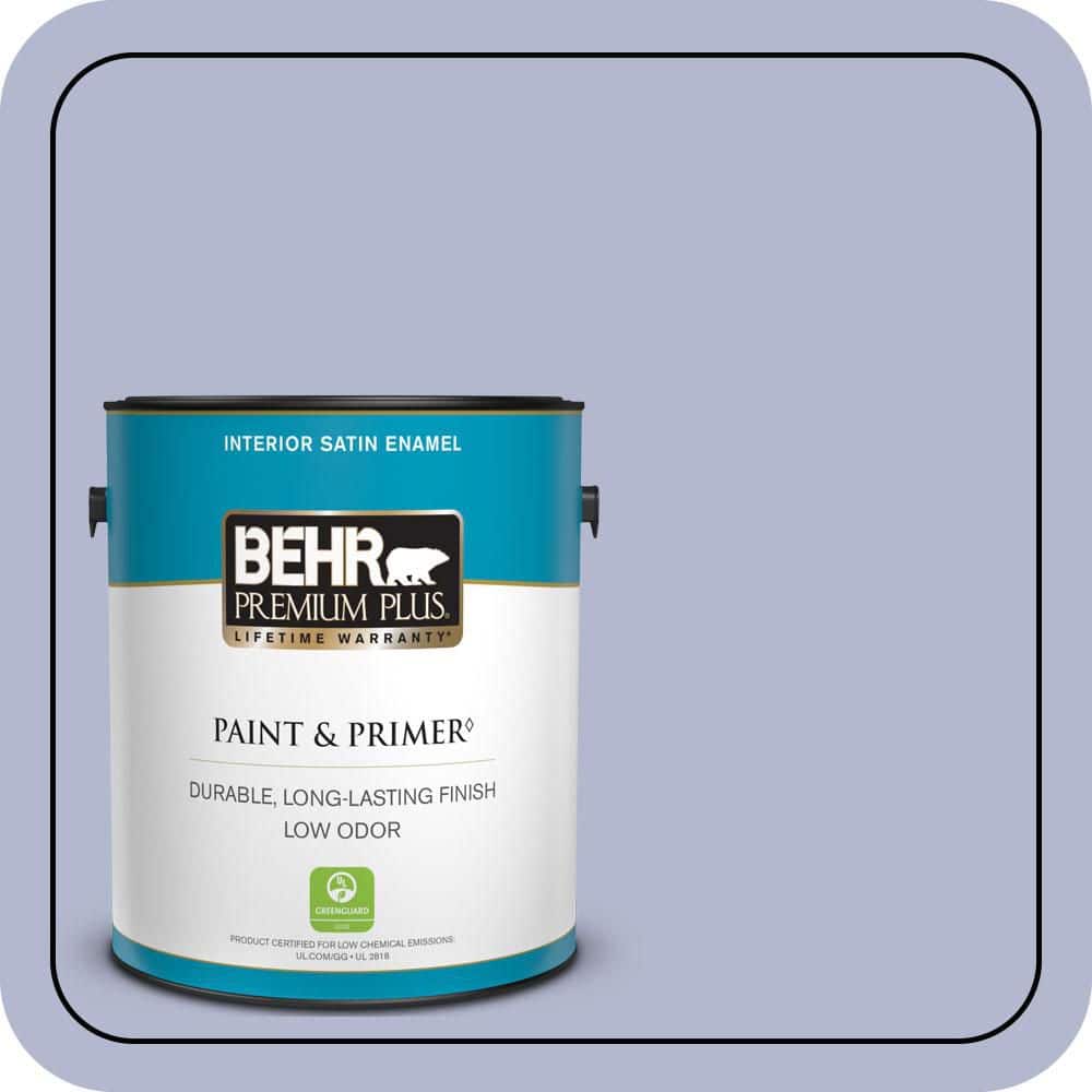 BEHR PREMIUM PLUS 1 gal. #620C-3 Purple Surf Satin Enamel Low Odor Interior Paint & Primer