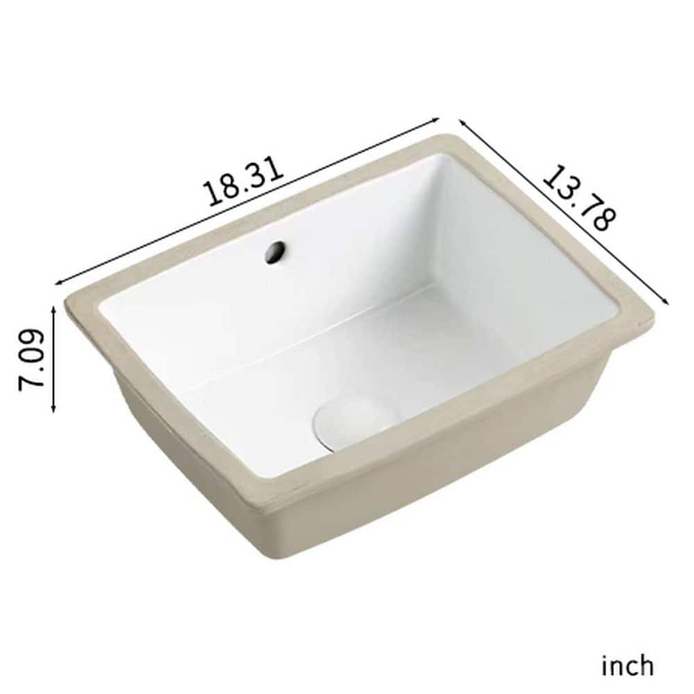LIVACA 18 in. 14 in. Drop-In Bathroom Sink in White Ceramic with Mounting Hardware and Overflow durable construction (3)