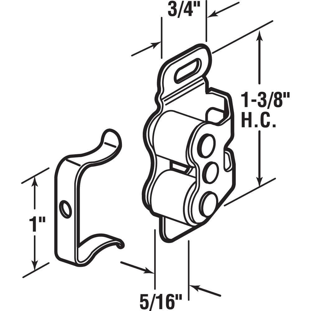 Prime-Line RV and Mobile Home Cabinet Door Catch Double Post (5-Pack) (2)