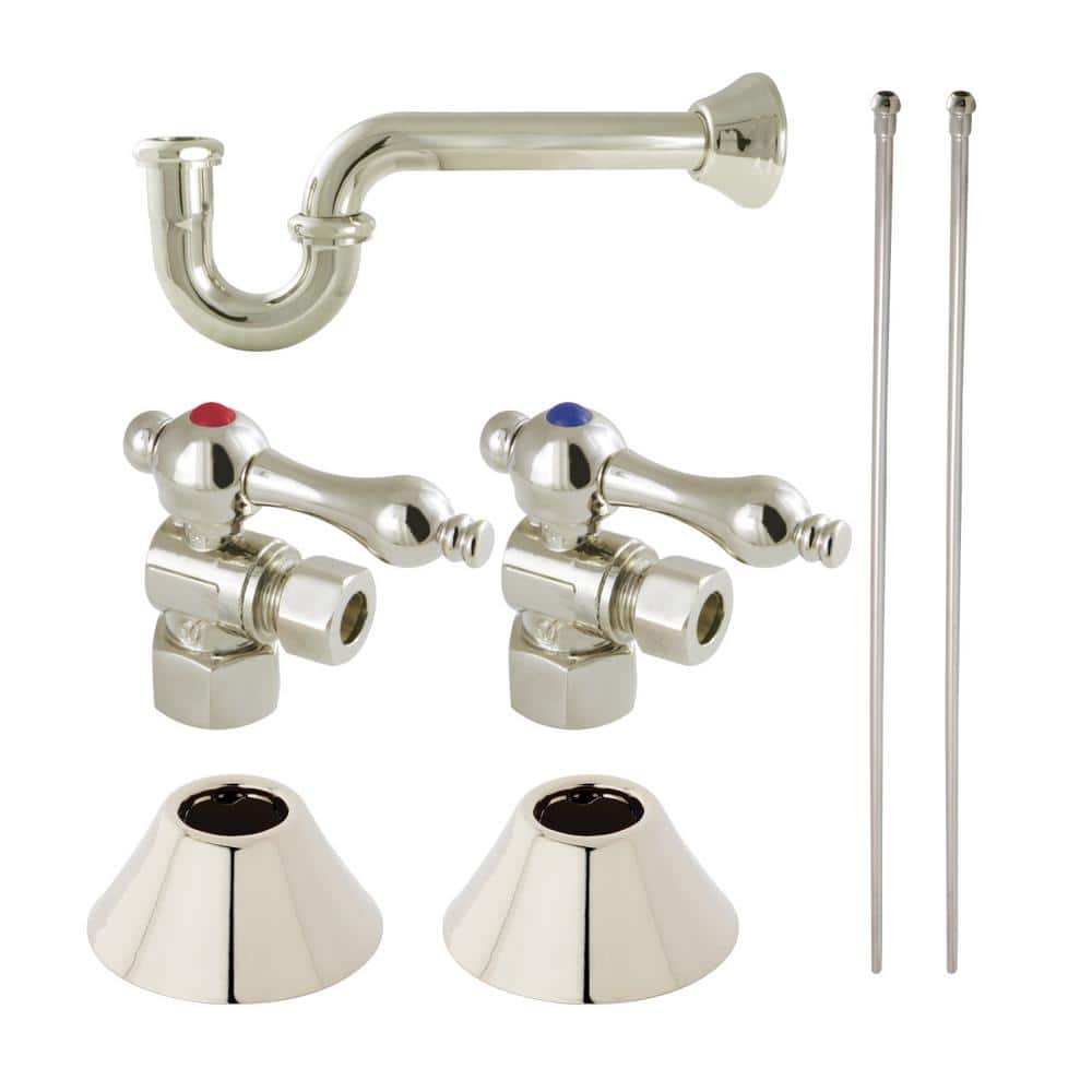 Kingston Brass Trimscape Traditional 1-1/4 in. Brass Plumbing Sink Trim Kit with P-Trap in Polished Nickel (1)