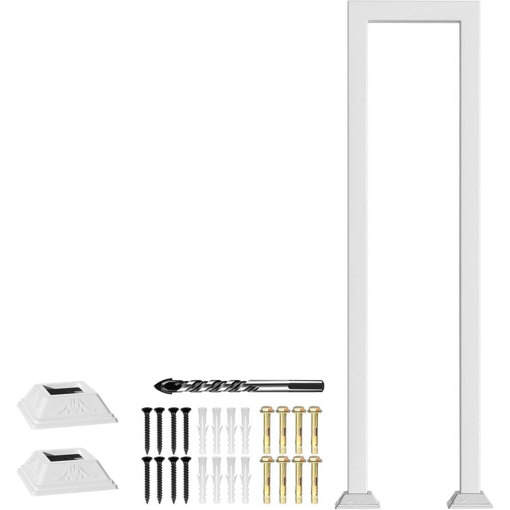 Afoxsos Indoor and Outdoor Stair Guardrail Handrail White Metal Staircase Railing with Decorative Cover 30 in./76 cm (1)