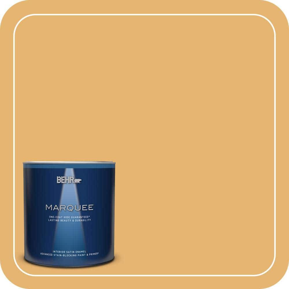 BEHR MARQUEE 1 qt. #PPU6-04 Pyramid Gold Satin Enamel Interior Paint & Primer