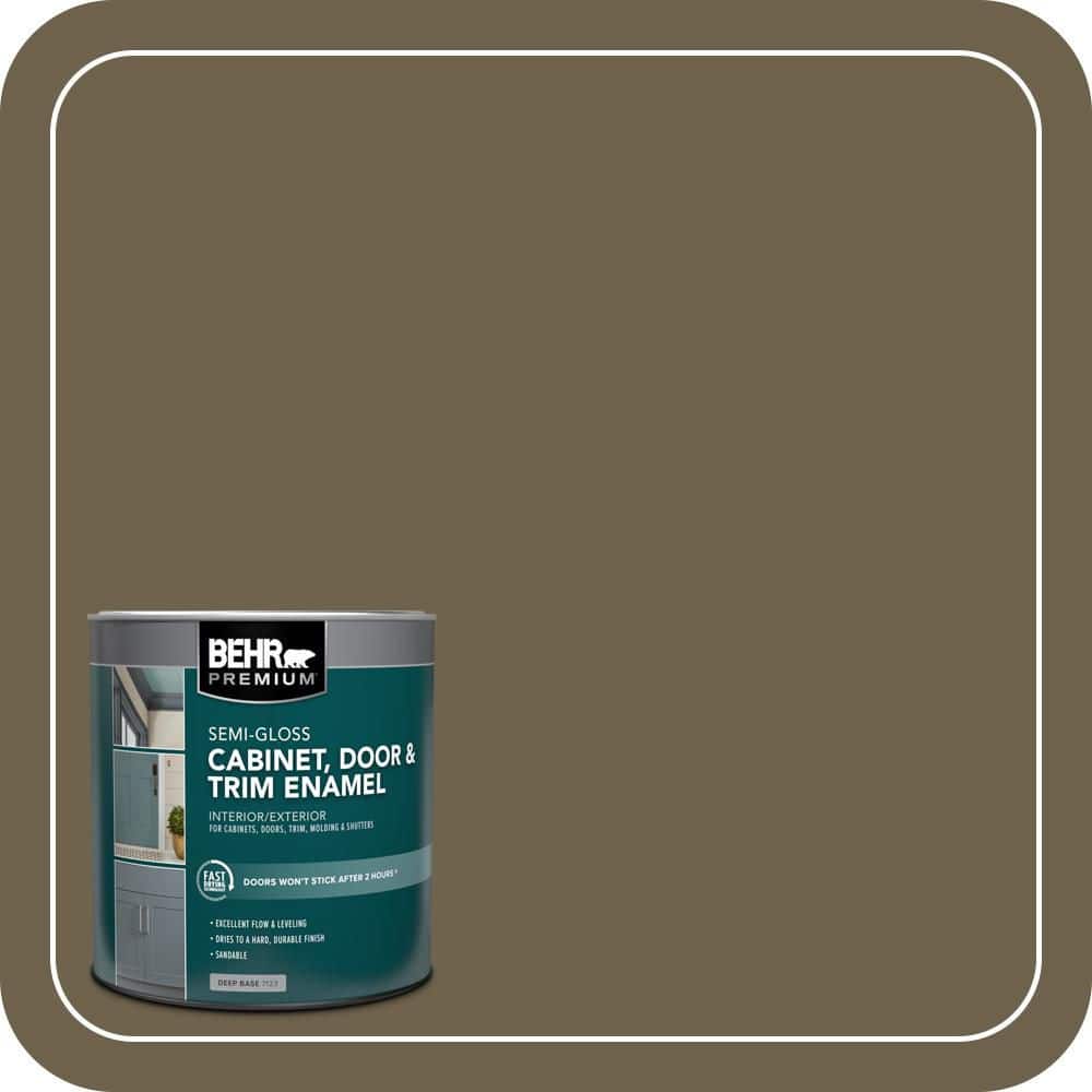BEHR PREMIUM 1 qt. #HDC-AC-15 Peat Semi-Gloss Enamel Interior/Exterior Cabinet, Door & Trim Paint