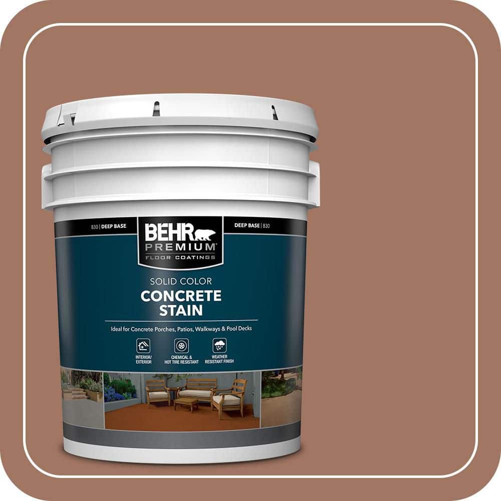 BEHR PREMIUM 5 gal. #PFC-14 Iron Ore Solid Color Flat Interior/Exterior Concrete Stain