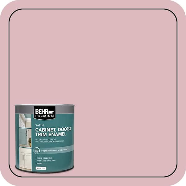 BEHR PREMIUM 1 qt. #S130-2 Shy Smile Satin Enamel Interior/Exterior Cabinet, Door & Trim Paint (2)