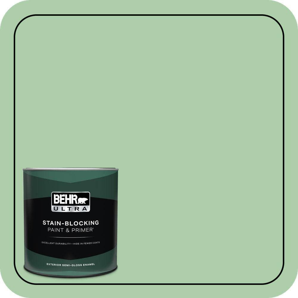 BEHR ULTRA 1 qt. #450D-4 Garden Room Semi-Gloss Enamel Exterior Paint & Primer