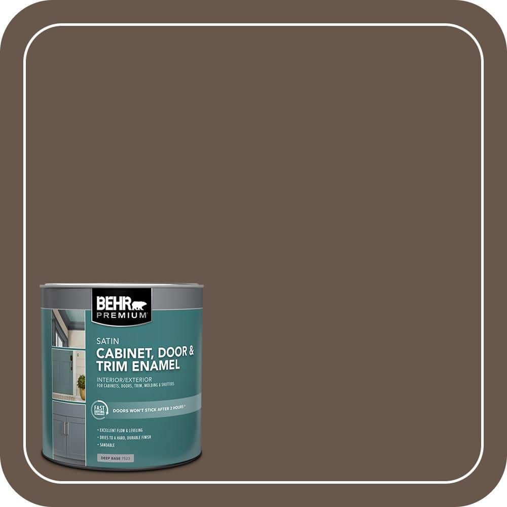 BEHR PREMIUM 1 qt. #PPU5-18 Chocolate Swirl Satin Enamel Interior/Exterior Cabinet, Door & Trim Paint