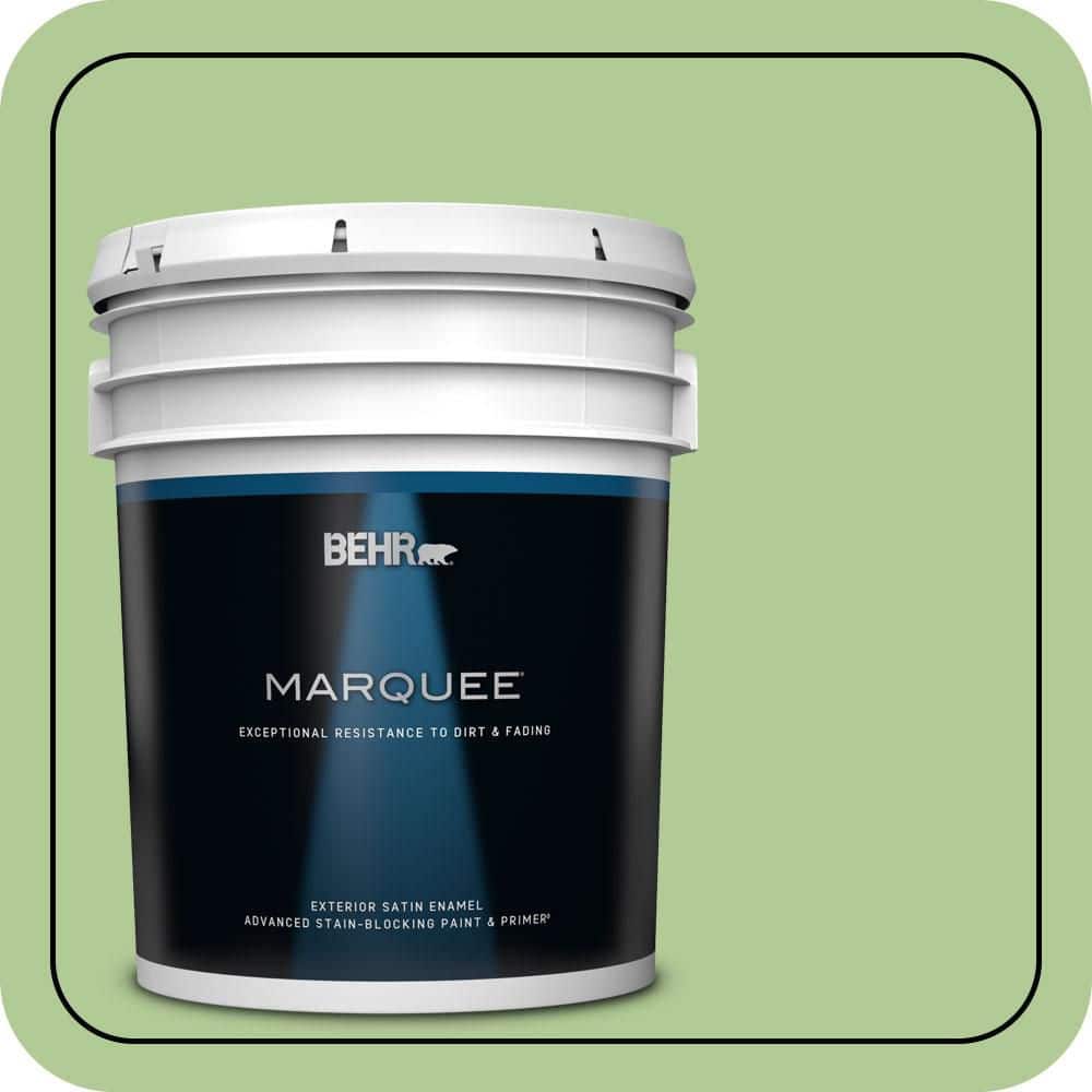 BEHR MARQUEE 5 gal. #430D-4 Garden Spot Satin Enamel Exterior Paint & Primer