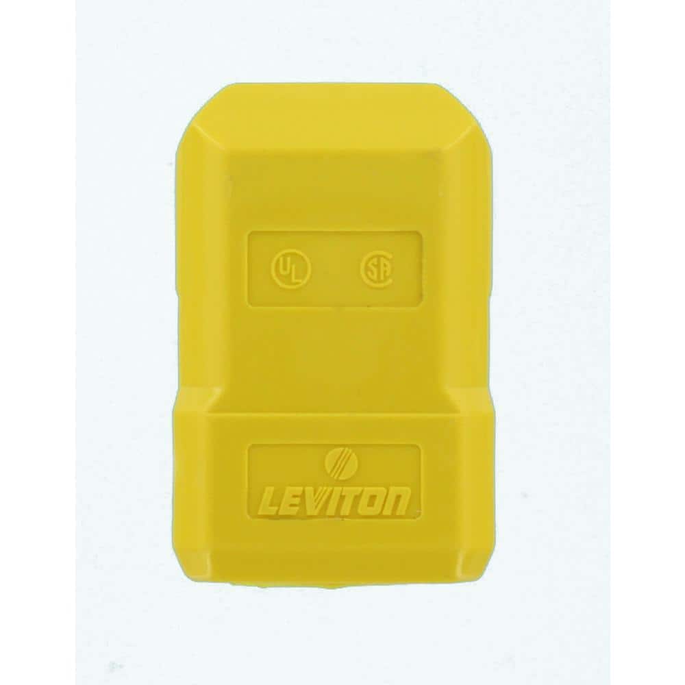 Leviton 15 Amp 125-Volt Python Straight Blade Grounding Angle Plug, Yellow 5256-VA (3)