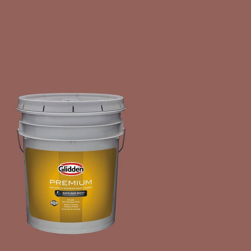 Glidden Premium 5 gal. PPG1059-6 Canyon Stone Semi-Gloss Exterior Latex Paint