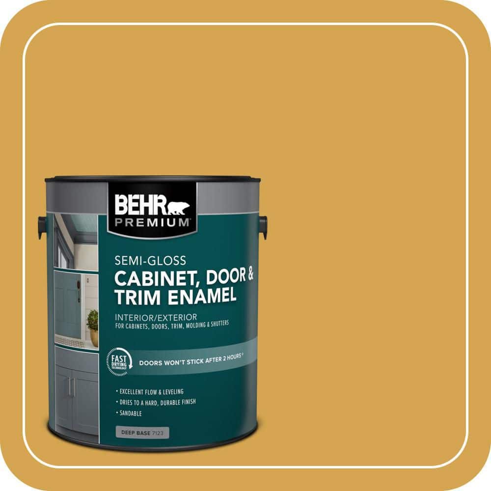 BEHR PREMIUM 1 gal. #M290-6 Plantain Chips Semi-Gloss Enamel Interior/Exterior Cabinet, Door & Trim Paint