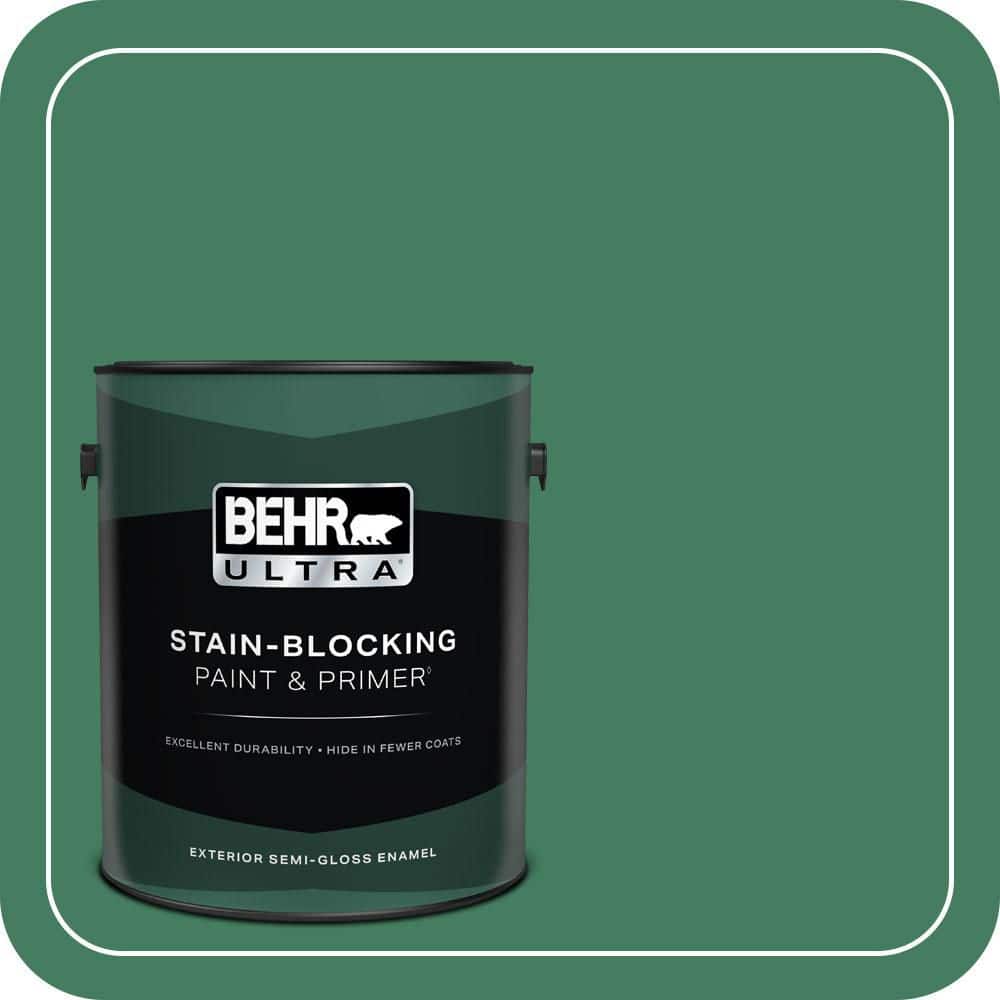 BEHR ULTRA 1 gal. #470D-6 Greenbelt Semi-Gloss Enamel Exterior Paint & Primer