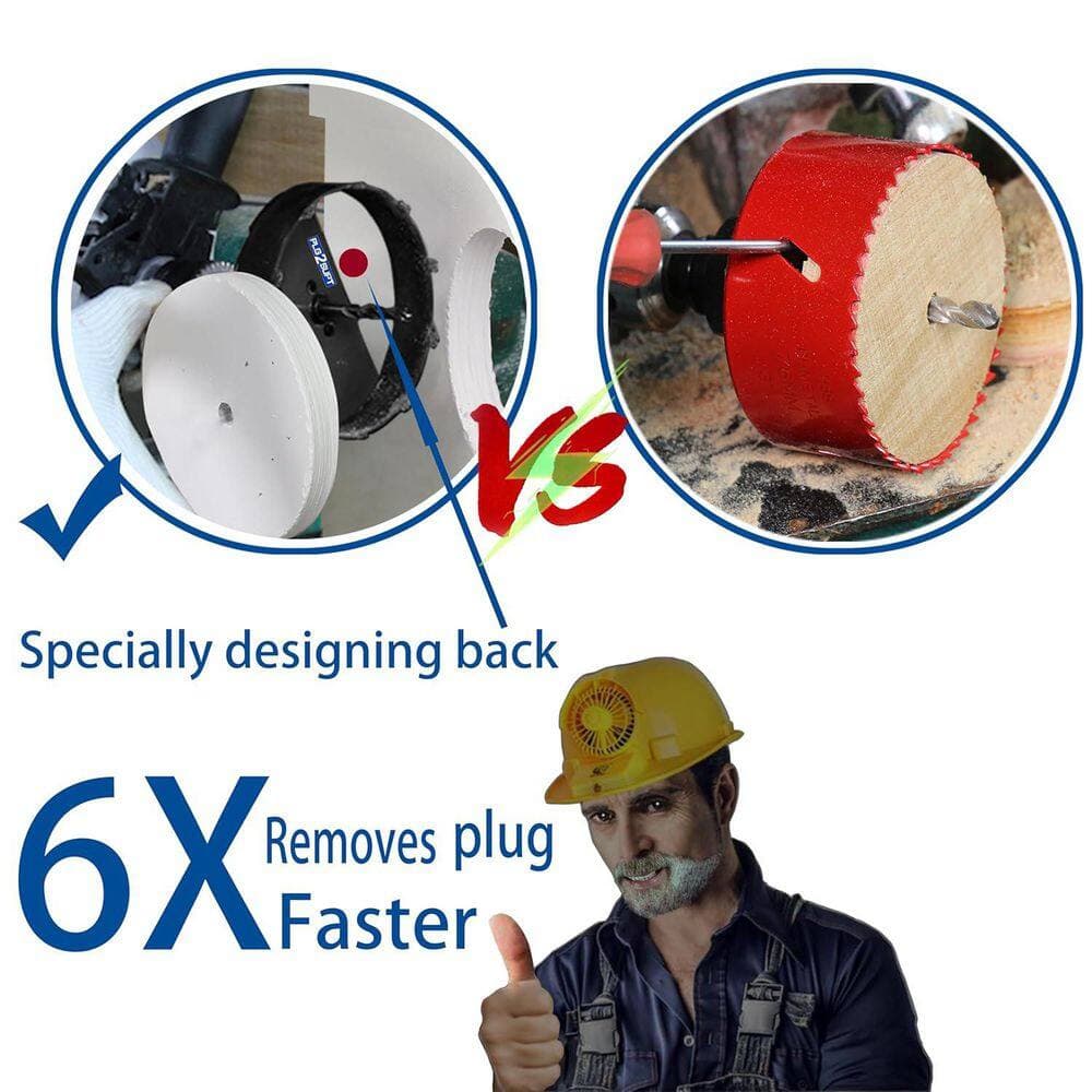 Unbranded Carbide Grit Hole Saw Cutter 6-3/8 Segmented Edge for 6 Recessed Lights Faster Cutting in Drywall Tile Wood MDF (3)