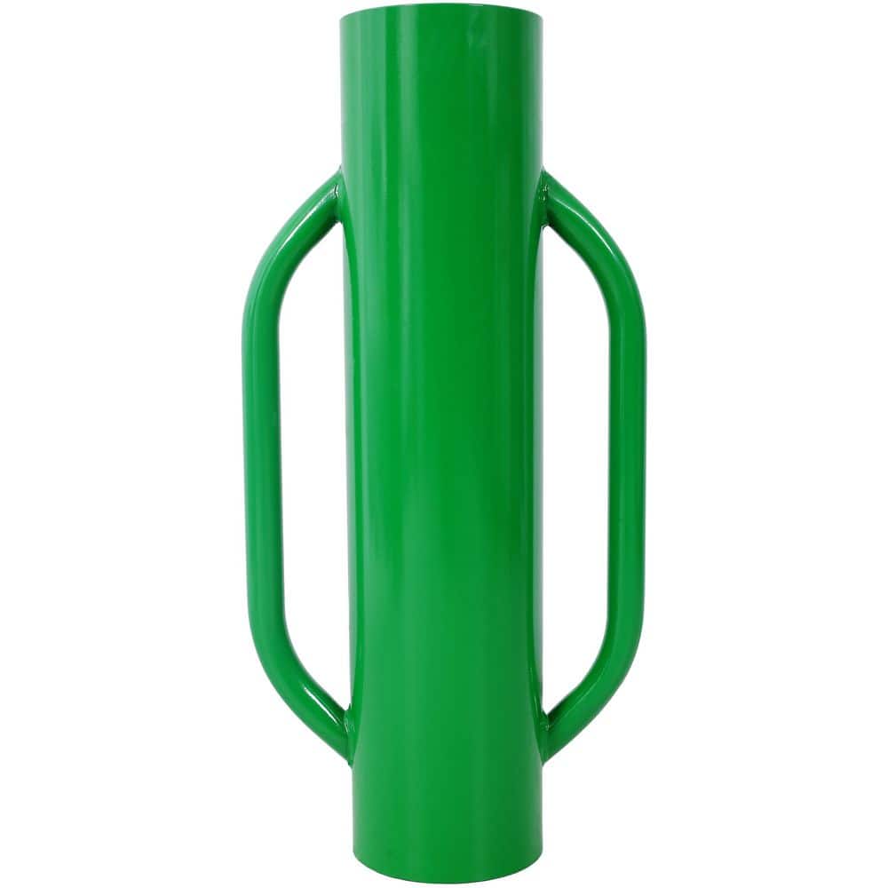 cadeninc 6.5 in. x 13 in. x 2.33 ft. Green Iron Fence Post Driver,T Post Pounder Rammer with Handle for Installing Fence Post (1)