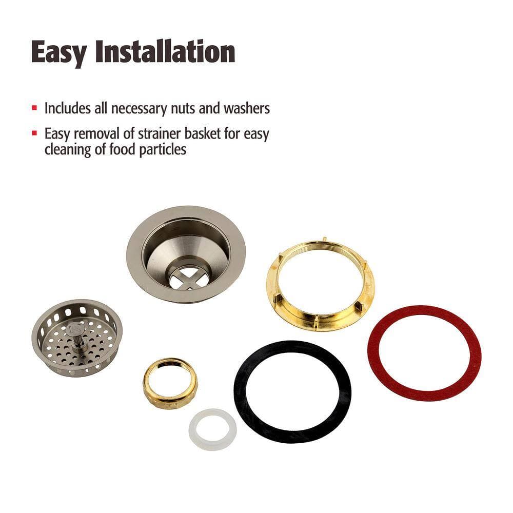 KEENEY 3-1/2 in. Brass Kitchen Sink Strainer (3)