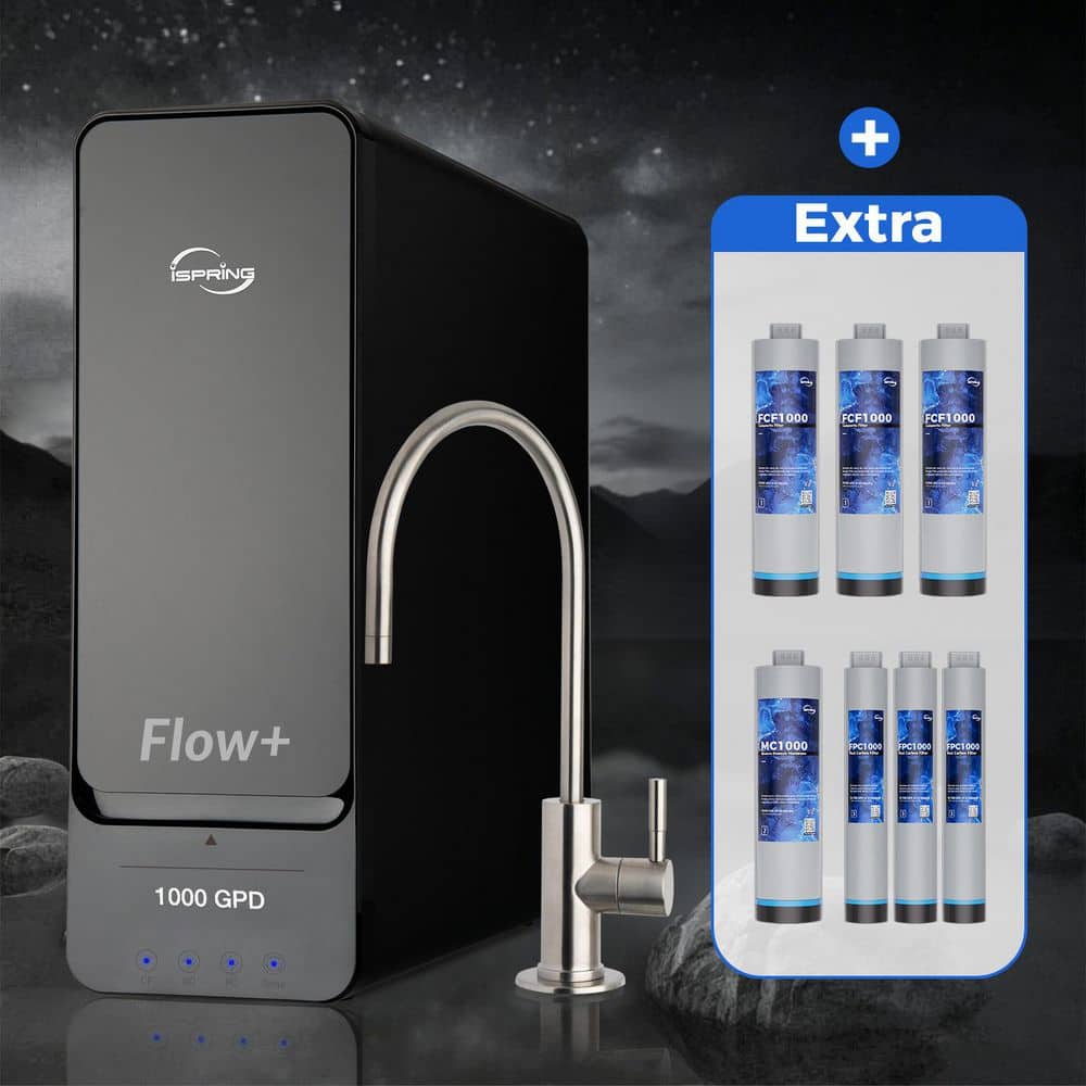 ISPRING RO1000-BN Tankless Under Sink Reverse Osmosis Water System w/ 3-Year Replacement Set, Reduces PFAS, Lead, TDS, Arsenic (1)