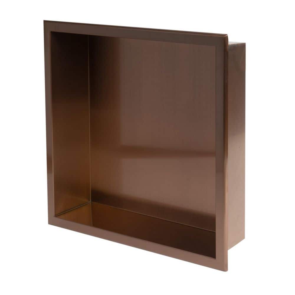 ALFI BRAND 16 in. W x 16 in. H x 4 in. D Stainless Steel Shower Niche in Brushed Copper PVD (3)