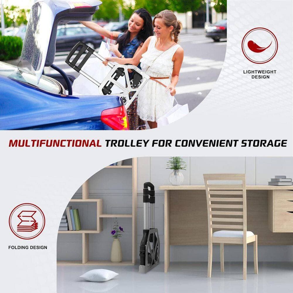 Afoxsos Folding Hand Truck Series with 180 lb. Capacity, Aluminum Portable Hand Cart for Home, Office, Travel Use (3)