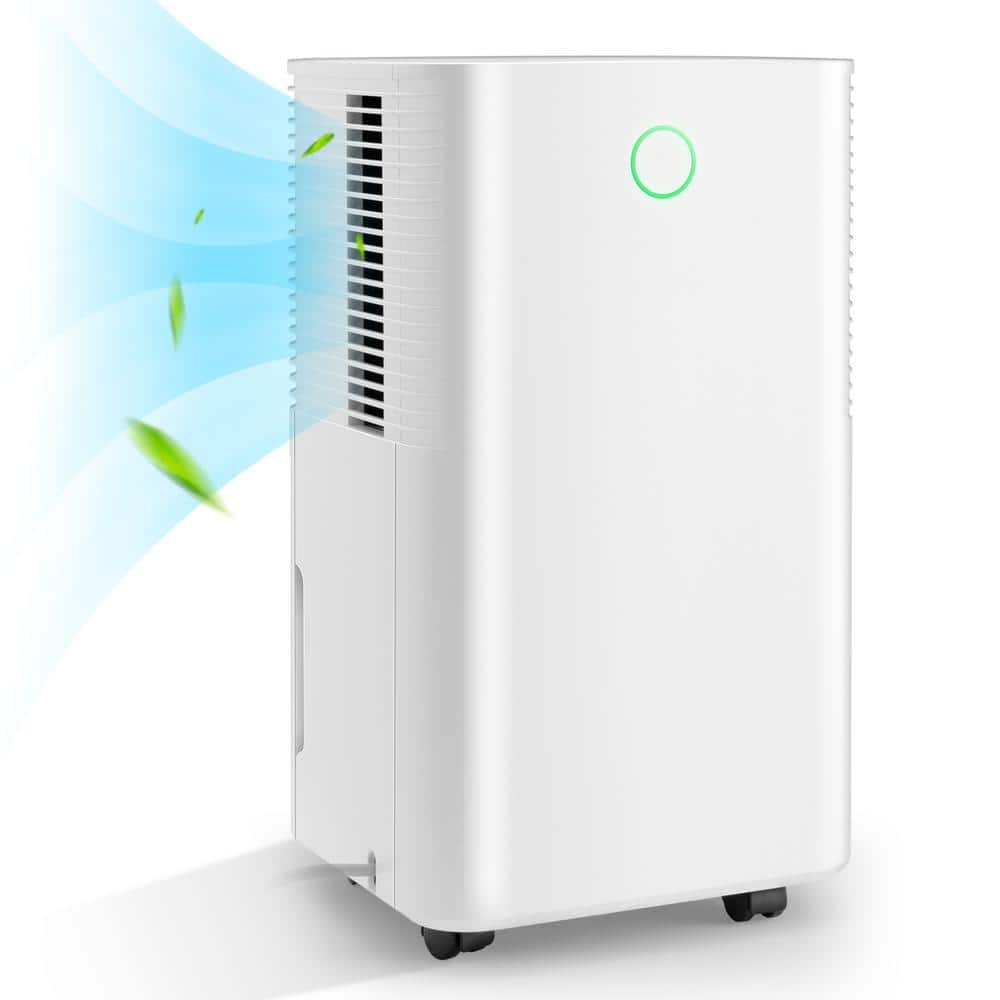 Gymax 32 pt. 1750 sq. ft. Portable Air Dehumidifier with Child Lock with 3-Operation Modes in White (1)