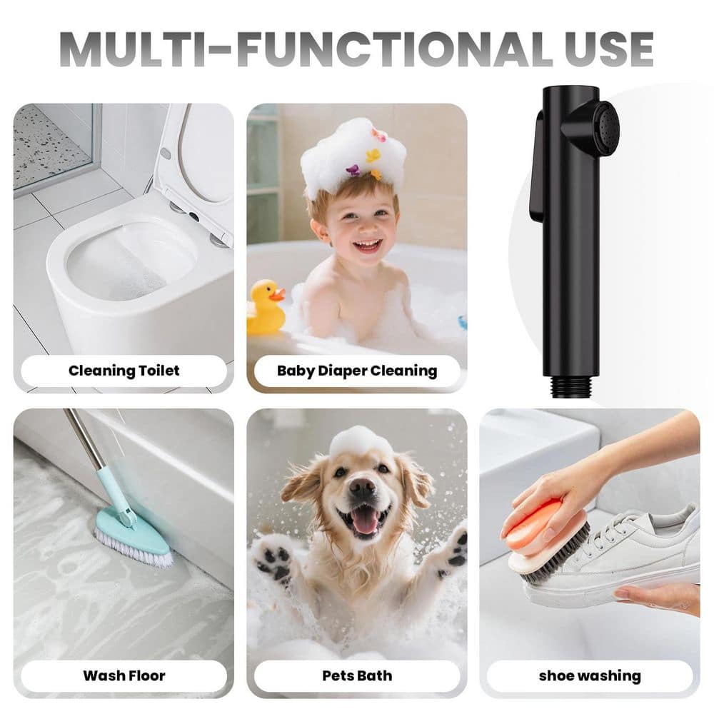 INSTER Handheld Bathroom Bidet Sprayer Bidet Attachment with T Adapter Shut Off Kit Included (2)