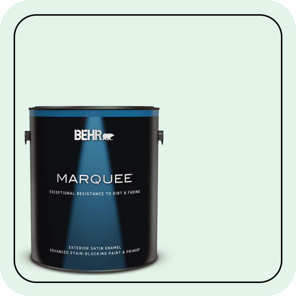 BEHR MARQUEE 1 gal. #480C-1 Light Mint Satin Enamel Exterior Paint & Primer
