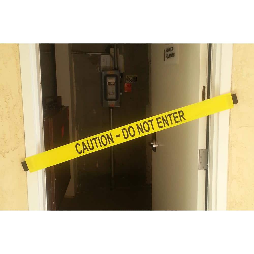 Magnetic Door Barrier Nylon Caution Do Not Enter Safety Banner with Magnetic Ends. Fit's a Standard 36 in. W Doorway (2)