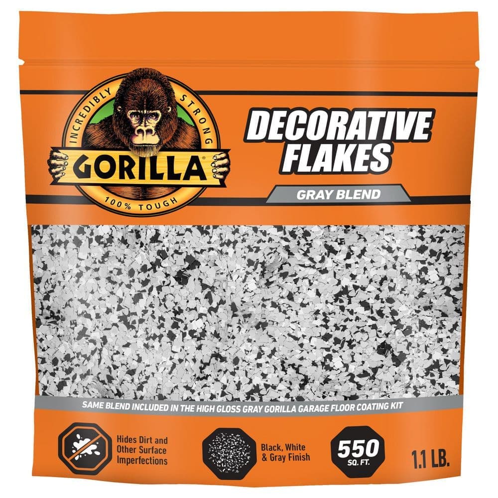 Gorilla 1 lb. Gray/High Gloss Premium Interior Concrete Decorative Flakes (6-Pack)