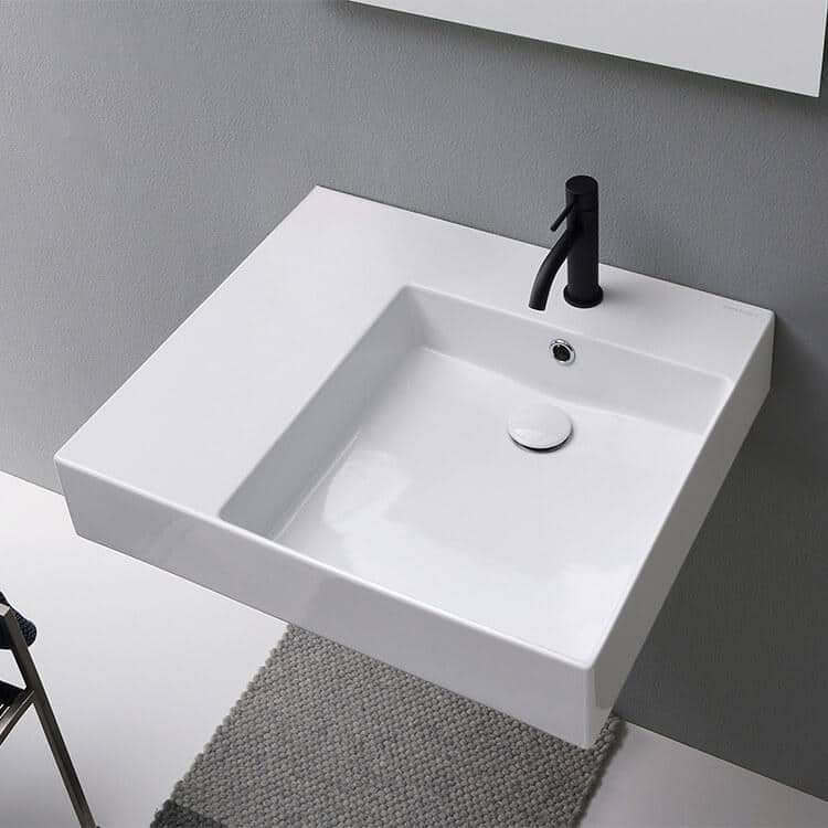 Nameeks Teorema 2.0 Plus Wall Mounted Bathroom Sink in White (3)