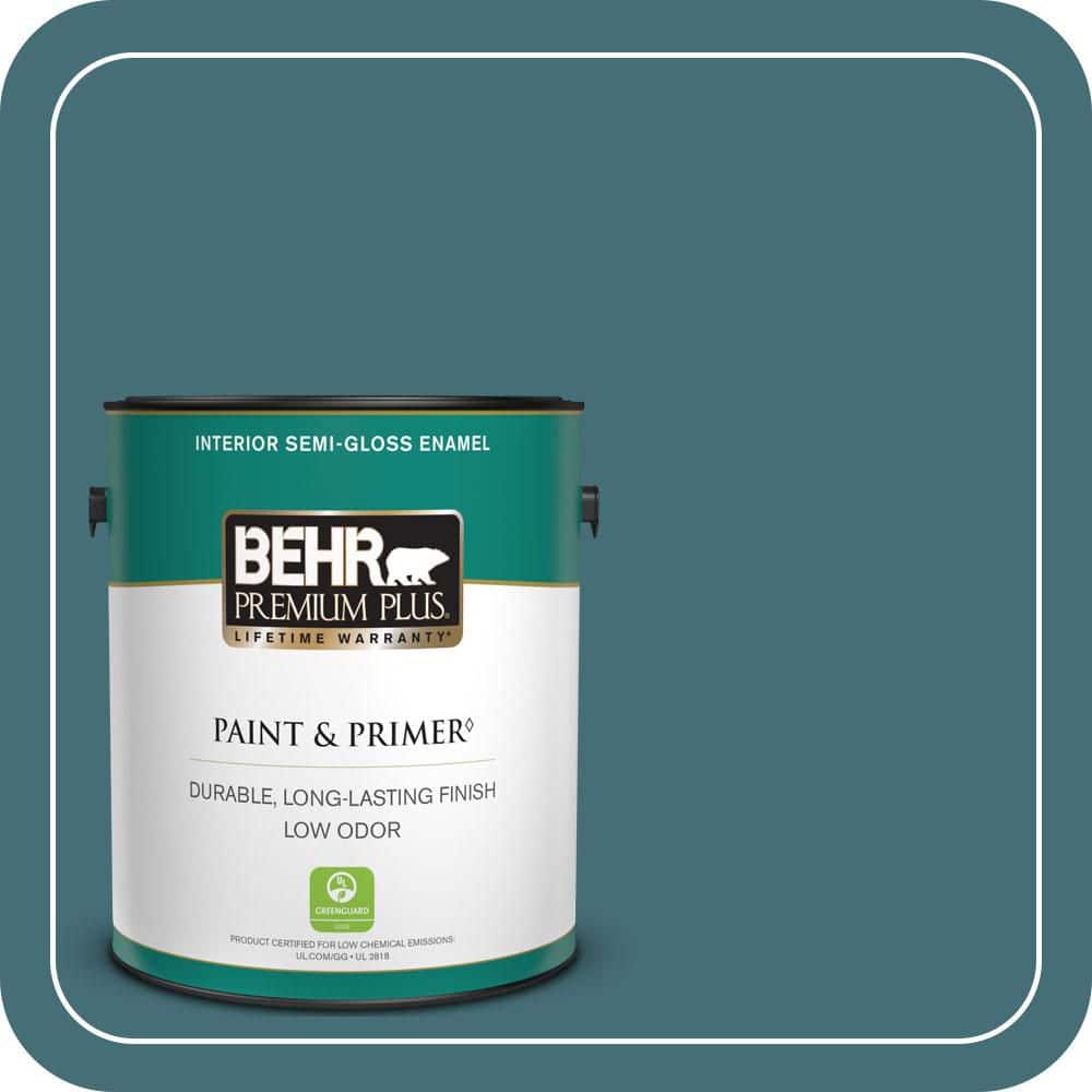 BEHR PREMIUM PLUS 1 gal. #520F-6 Cathedral Semi-Gloss Enamel Low Odor Interior Paint & Primer