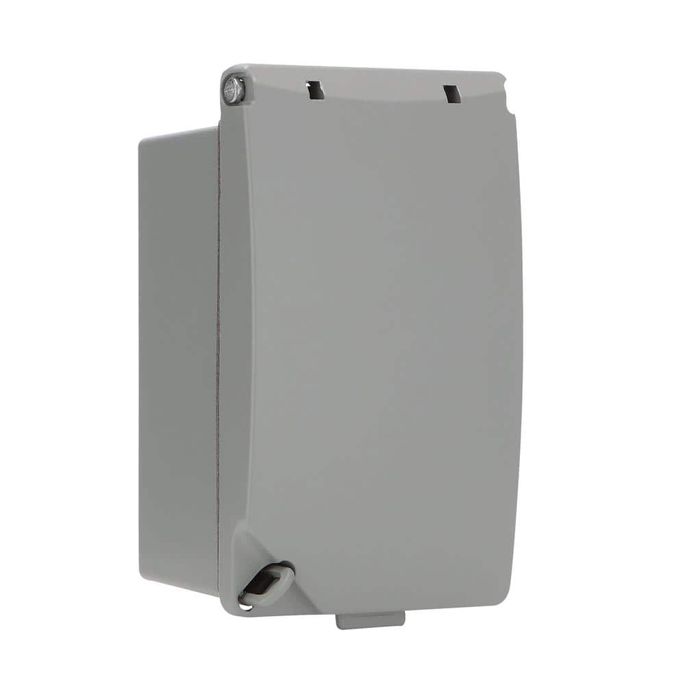 Commercial Electric 1-Gang Metal Weatherproof Electrical Box, Outlet Cover and GFCI Kit (24-in-1 Configurations), Gray (4)