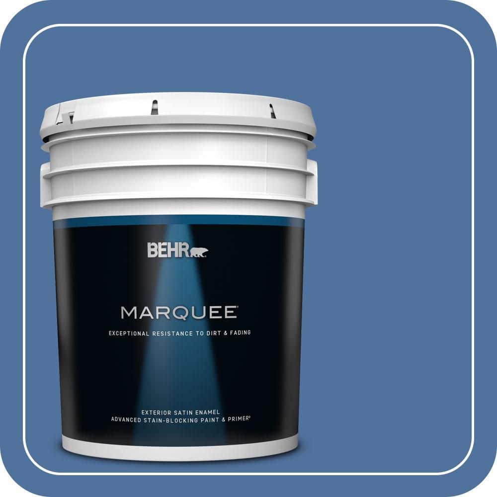 BEHR MARQUEE 5 gal. #PMD-23 Cobalt Flame Satin Enamel Exterior Paint & Primer