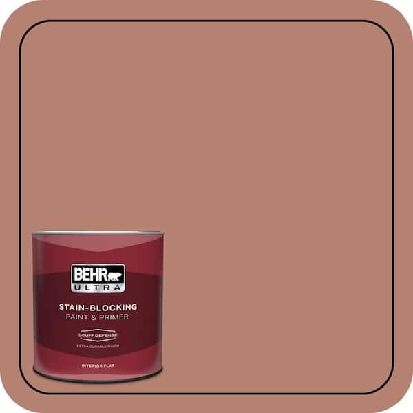 BEHR ULTRA 1 qt. #S180-5 Auburn Glaze Extra Durable Flat Interior Paint & Primer (2)