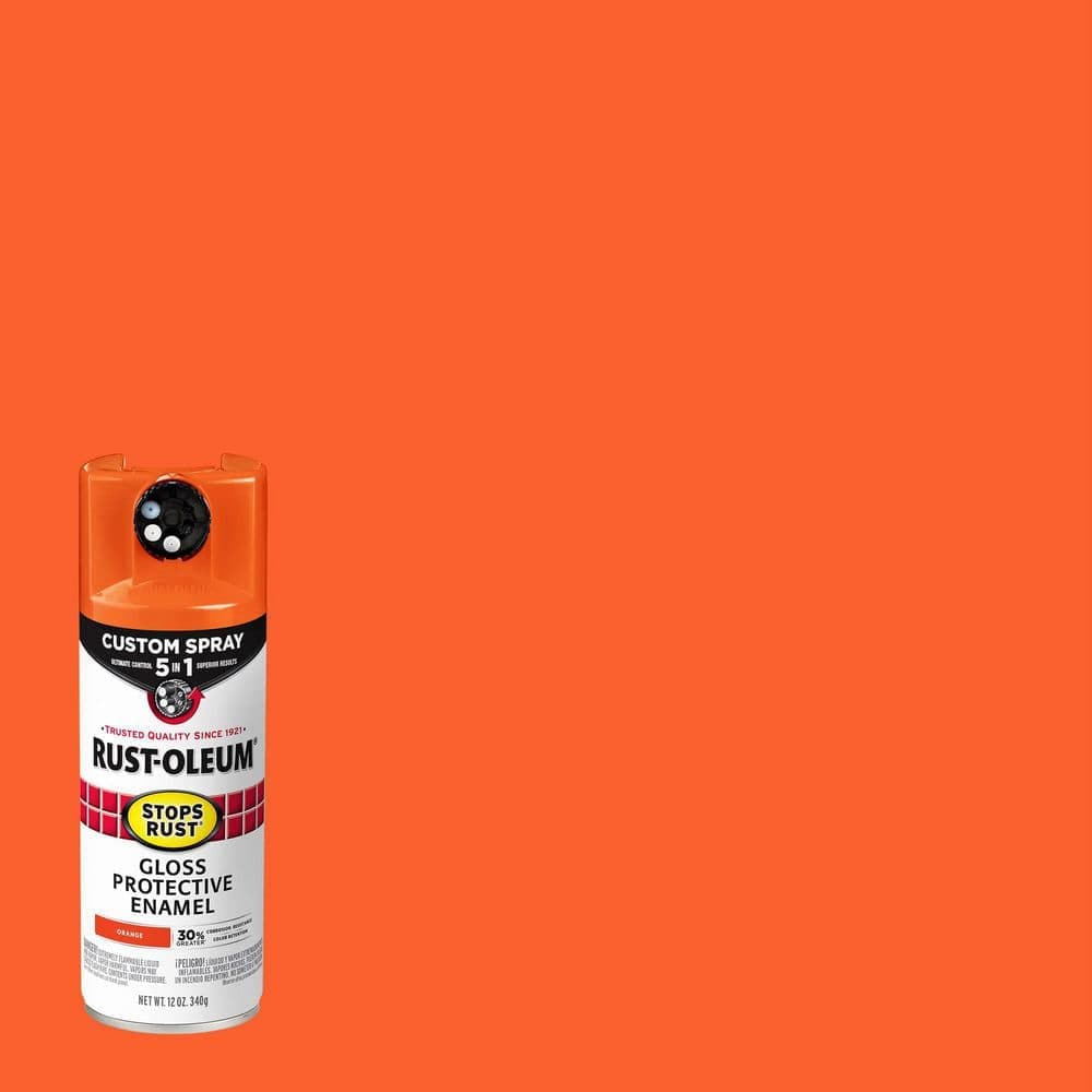 Rust-Oleum Stops Rust 12 oz. Custom Spray 5-in-1 Gloss Orange Spray Paint