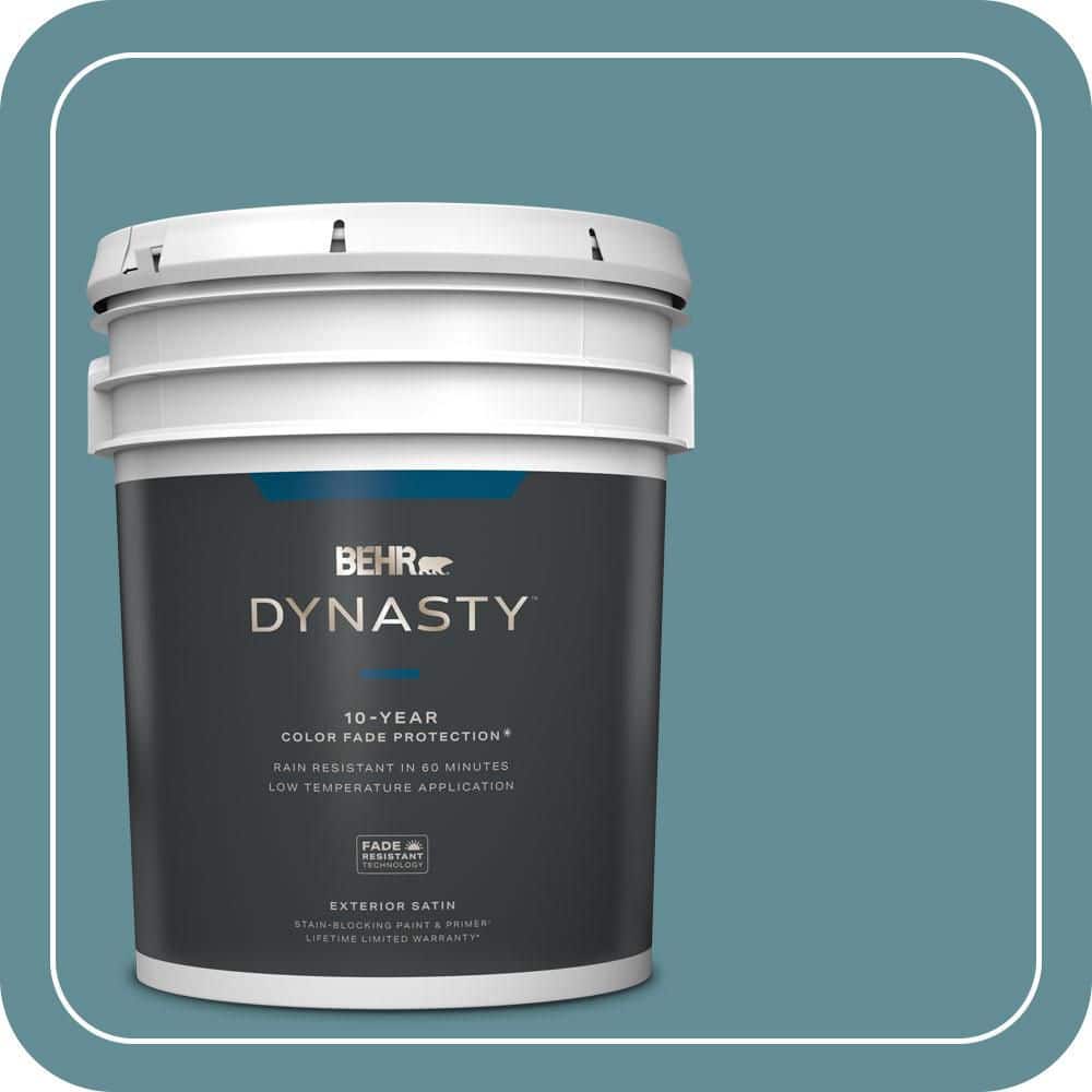BEHR DYNASTY 5 gal. #S450-5 Oarsman Blue Satin Enamel Exterior Stain-Blocking Paint & Primer