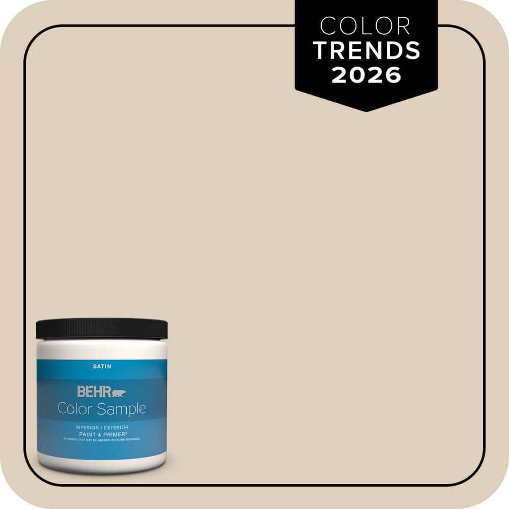 BEHR PREMIUM PLUS 8 oz. #MQ3-11 Dainty Lace Satin Enamel Interior/Exterior Paint & Primer Color Sample