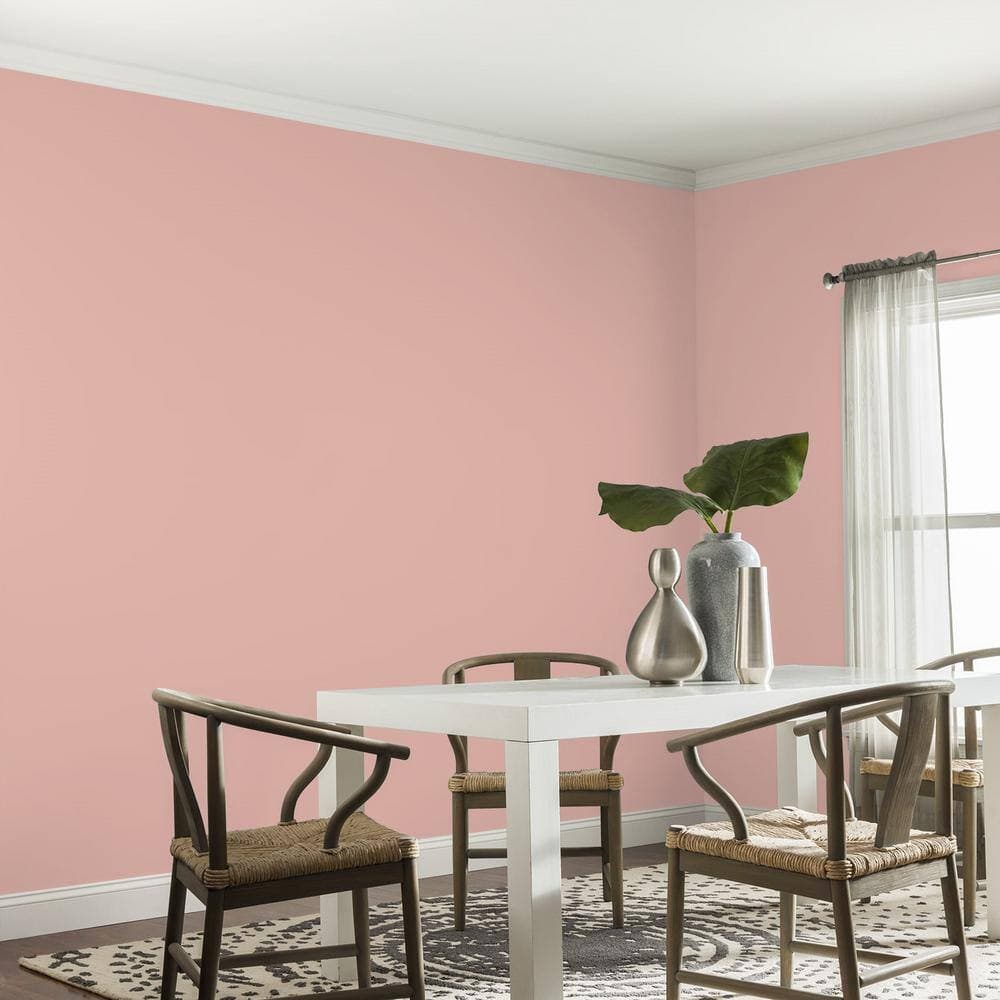 Glidden Premium 1 qt. PPG1058-4 Mesa Pink Eggshell Interior Latex Paint (4)