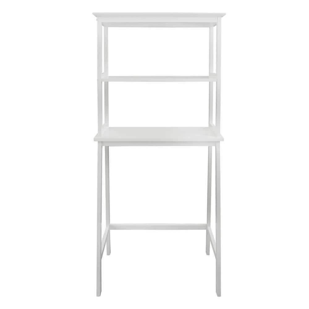 Casual Home Spacesaver 25 in. W x 61 in. H x 14 in. D White 100% Solid Wood Over-The-Toilet Storage Rack with Shelves (1)