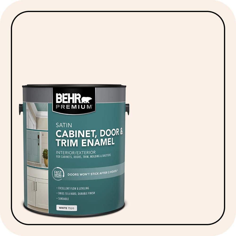BEHR PREMIUM 1 gal. #RD-W05 Moonlit Beach Satin Enamel Interior/Exterior Cabinet, Door & Trim Paint (1)