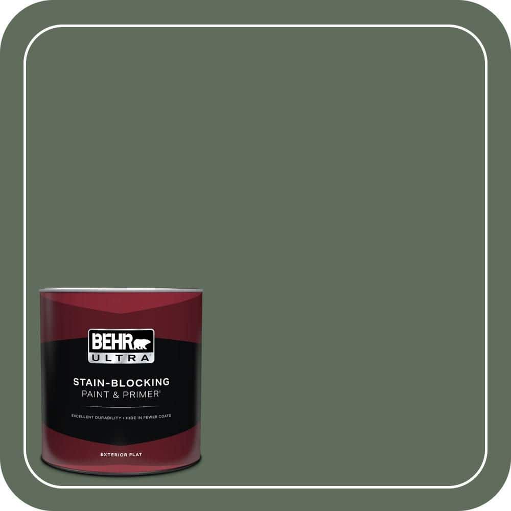 BEHR ULTRA 1 qt. #N400-6 Terrarium Flat Exterior Paint & Primer