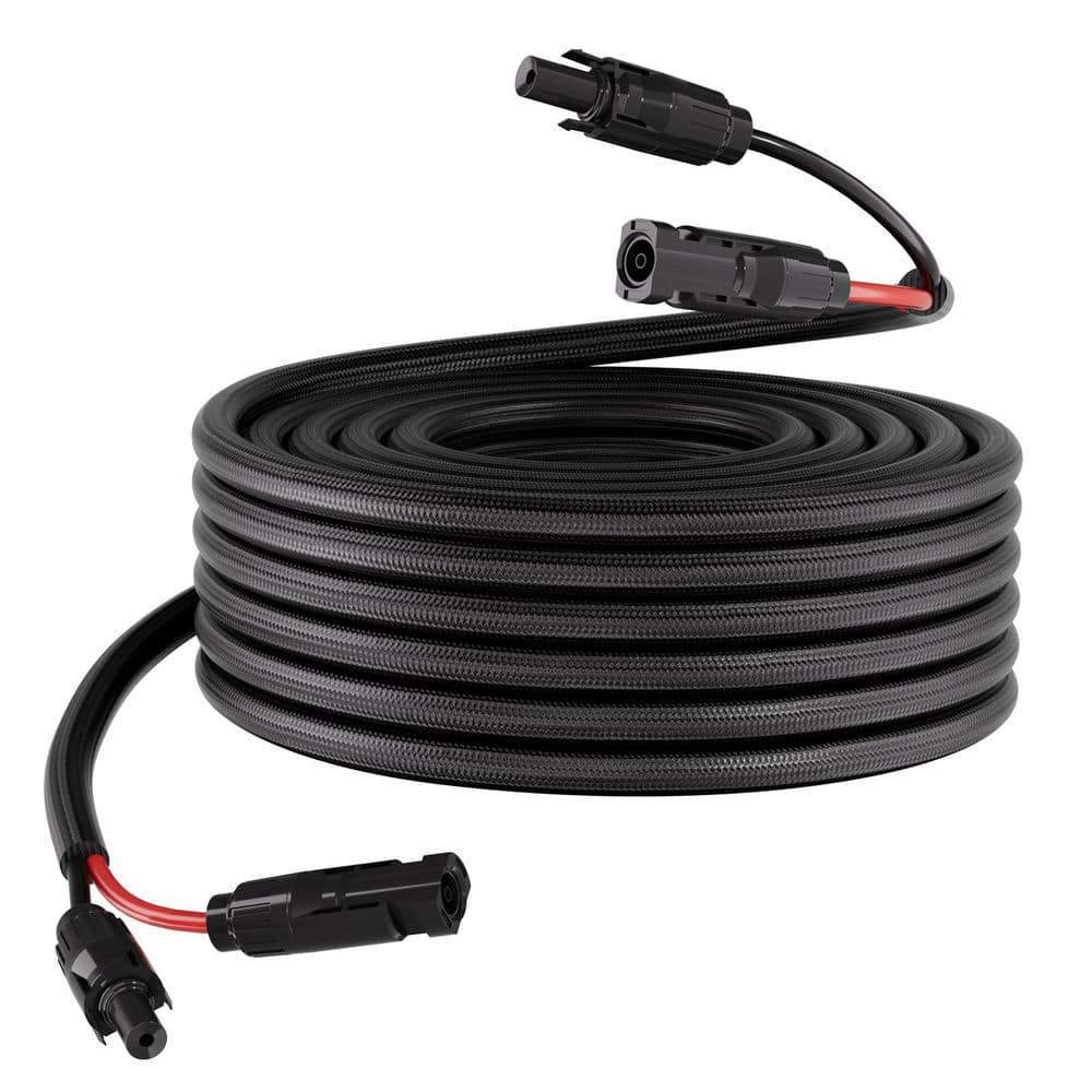 SVOPES 50 ft. Solar Panel Extension Cable, 10 AWG, Durable Wire with Flame-Resistant Protective Sleeve and ConnectorsWaterproof