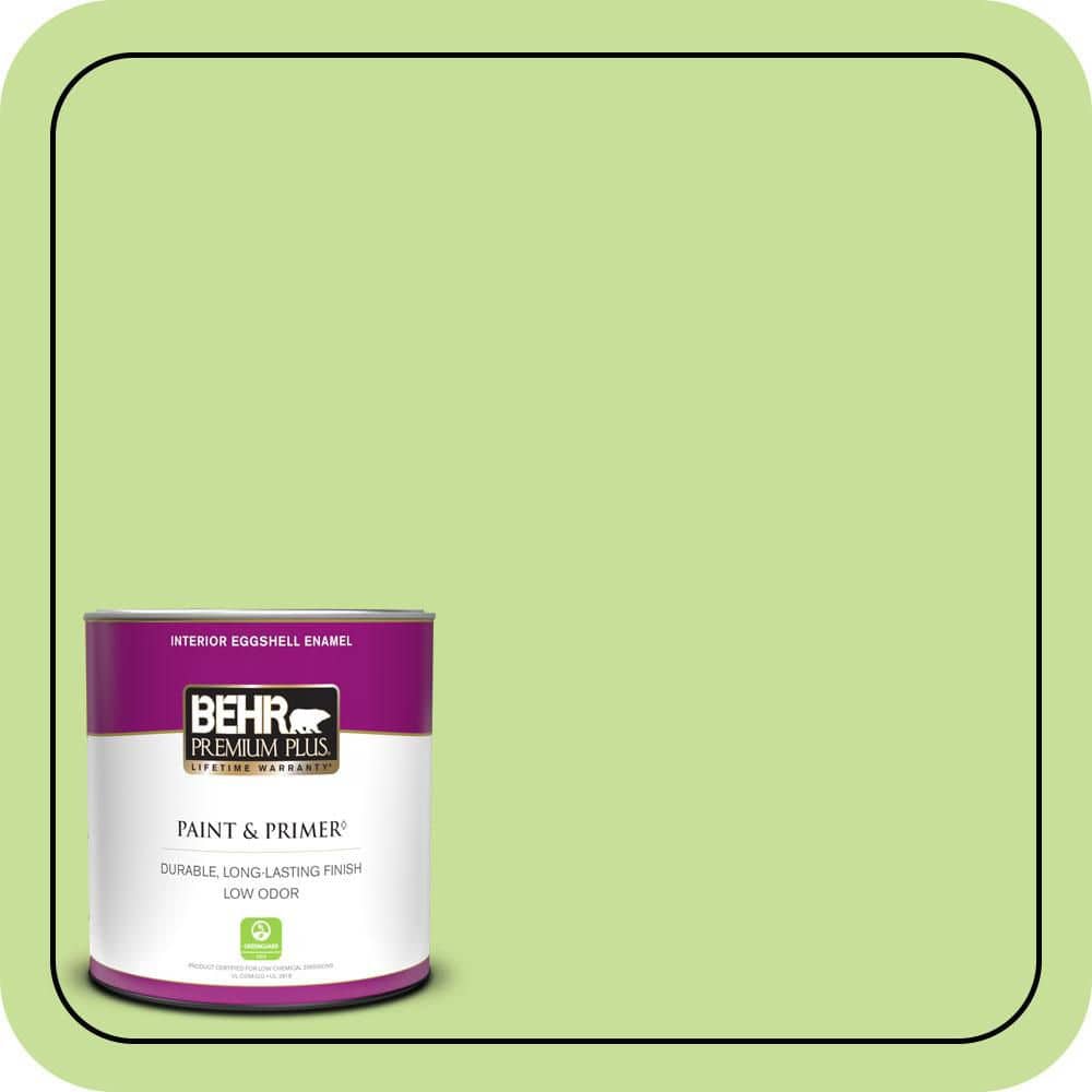 BEHR PREMIUM PLUS #420A-3 Key Lime Enamel Interior/Exterior Paint & Primer Color Sample