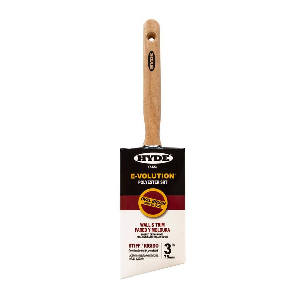 Hyde 3 in. E-Volution SRT Polyester Stiff Blend Oval Angular Sash Paint Brush