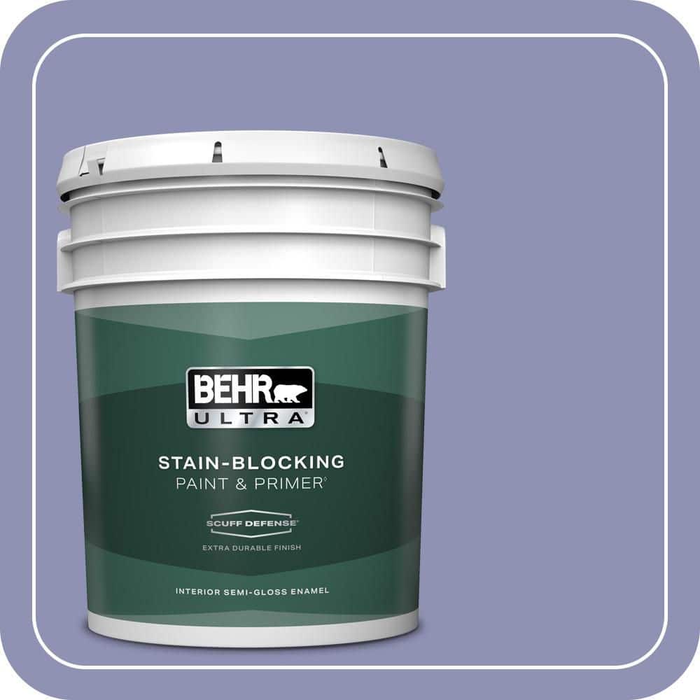 BEHR ULTRA 5 gal. #630D-5 Wild Wisteria Extra Durable Semi-Gloss Enamel Interior Paint & Primer