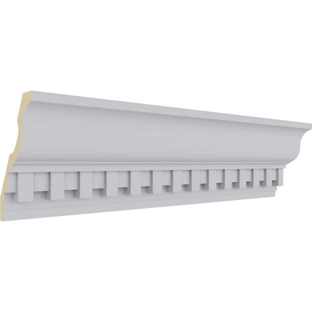 Ekena Millwork 2-7/8 in. x 4-5/8 in. x 94-1/2 in. Polyurethane Dentil Crown Moulding (2)